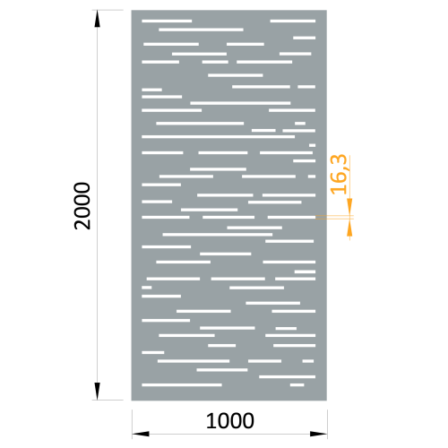 Designová výplň, laserem vypálený vzor 8311, AL plech rozměr 1000x2000x3,0mm, bez povrchové úpravy
